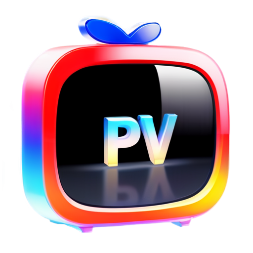 Create a live TV app icon with the word IPTV - icon | sticker