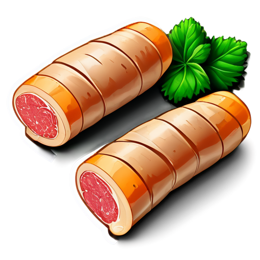 Soft slices of havnik meat wrapped in fresh yam herbs. - icon | sticker