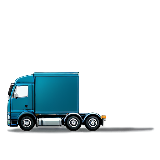 truck, low angle, moving to the right, blue - icon | sticker