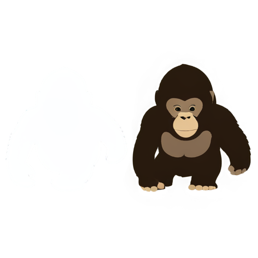 baby mammal inside gorilla - icon | sticker