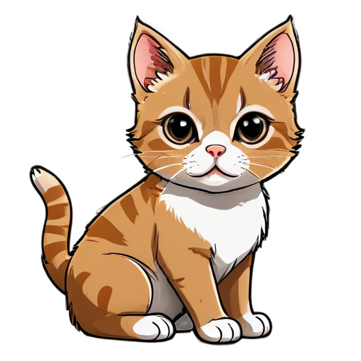 a cute cat with glass - icon | sticker