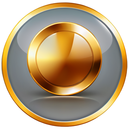 golden round icon. inside there is a diagonal line. icon on a transparent background - icon | sticker