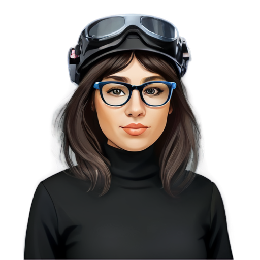 female mole with glasses like an engineer - icon | sticker