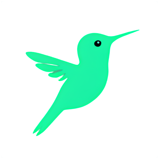 cute emerald collored colibri - icon | sticker