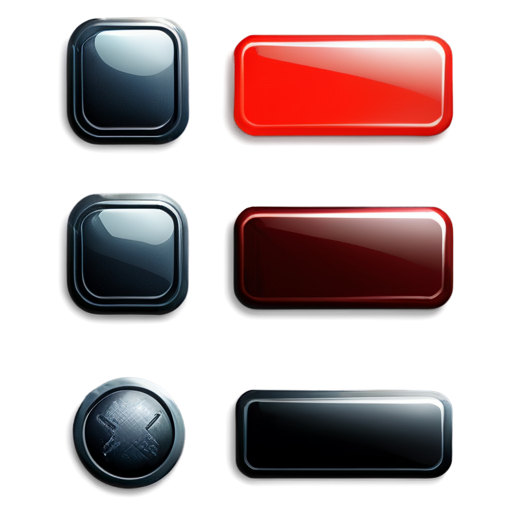 red, rectangular button, for a computer game - icon | sticker