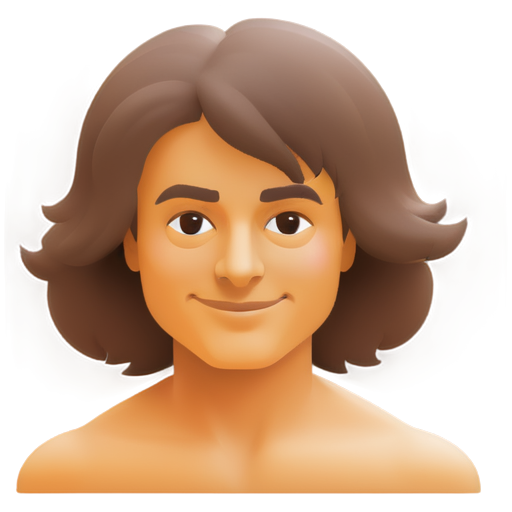 cartoonish isaac newton emoji, just his face outline in 2D, just the stroke - icon | sticker