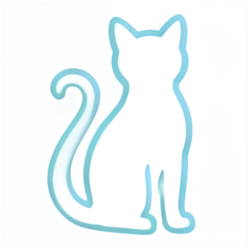 cat with cat line art - icon | sticker