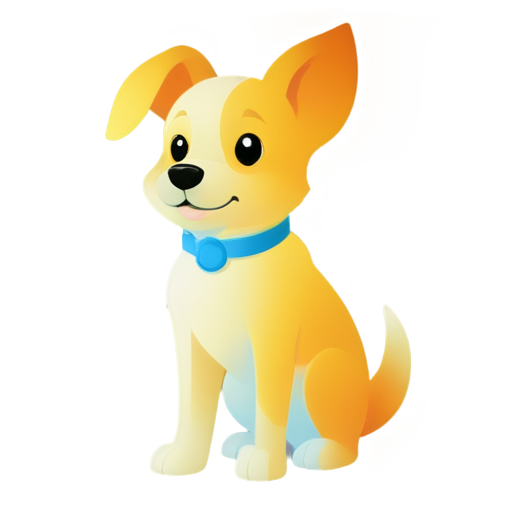 A cartoon dog with a gradient color - icon | sticker