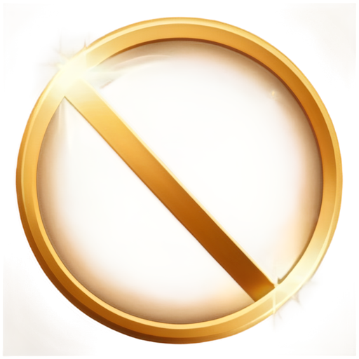 crossed out golden circle icon - icon | sticker