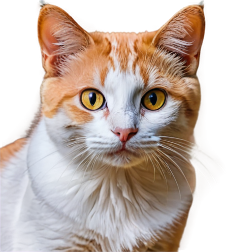 Cute cat, orange, heterochromic eyes. - icon | sticker