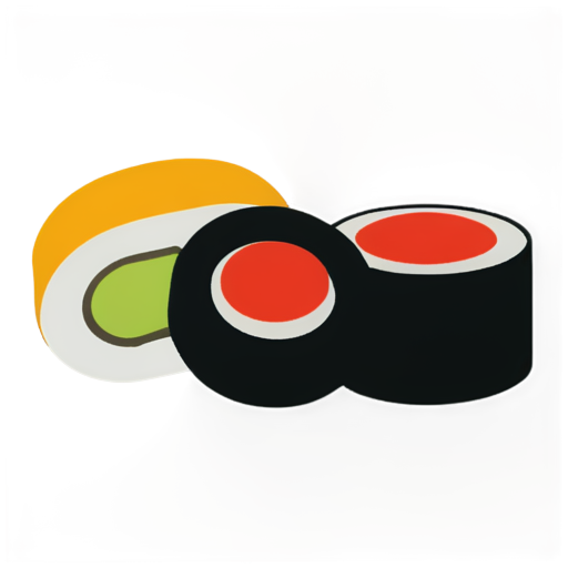 simple simple vector icon for shushi rolls - icon | sticker