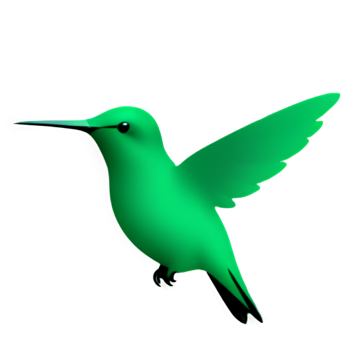 cute emerald collored colibri - icon | sticker