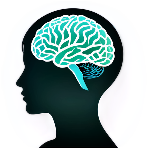 Create an avatar for a psychology blog aimed at a mixed audience (both men and women). The image should convey trust, professionalism, and warmth. Include a symbol of psychology, like a silhouette of a head with a neural network or a stylized brain, surrounded by calm, neutral colors (such as soft blues, greens, and grays). The background should be light, clean, and minimalist, so as not to distract from the main image. - icon | sticker