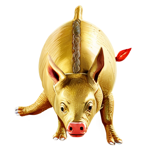 cerdo dorado electronico - icon | sticker