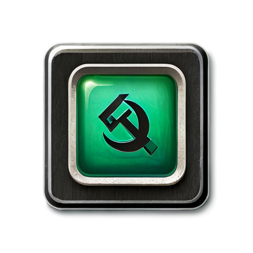 square button, for computer game, inventory, soviet style, game, i - icon | sticker