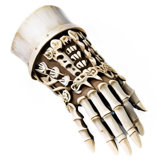 Medieval fantasy gauntlet made of bones, matte - icon | sticker