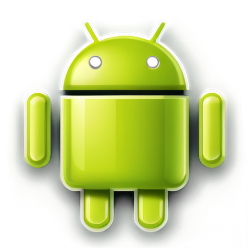 The icon should have a clean, modern style, without cartoonish elements. Include: Android icon - icon | sticker