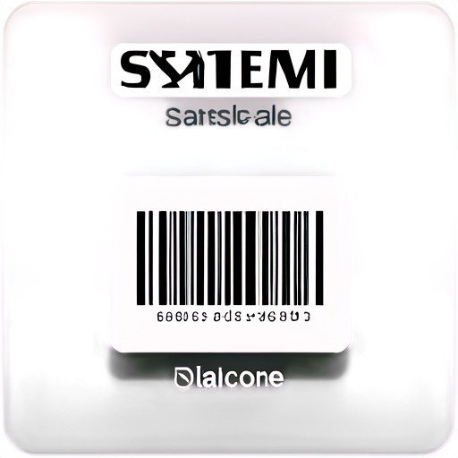 a label with a code 128 barcode and text "System Labels" - icon | sticker