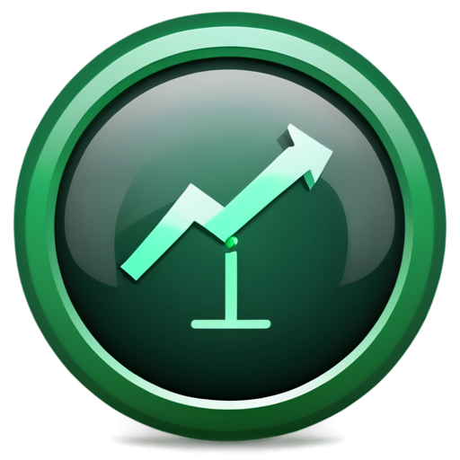 growth icon, diagram icon, infographic icon, realistic, emerald colors - icon | sticker