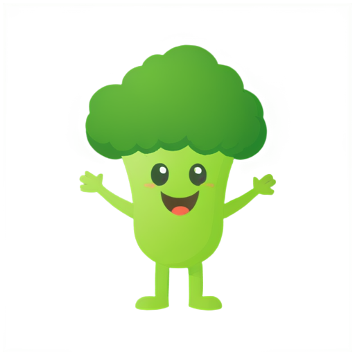 Cheerful broccoli character - icon | sticker