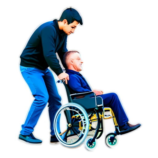 AN İCON A man is shaking a man in a wheelchair - icon | sticker