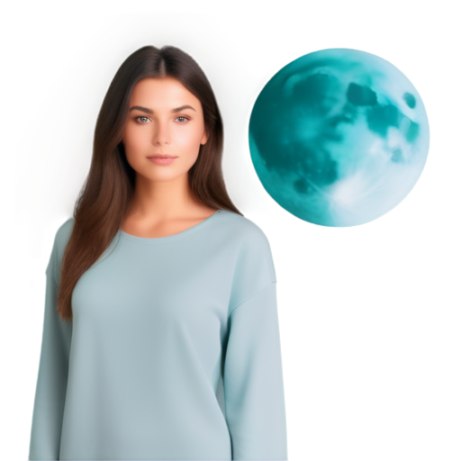 lawyer slavic brownhaired, green eyes girl with the moon on background, genshin style - icon | sticker