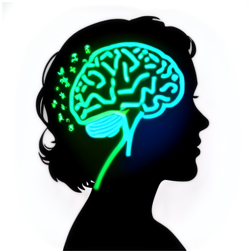 Create an avatar for a psychology blog aimed at a mixed audience (both men and women). The image should convey trust, professionalism, and warmth. Include a symbol of psychology, like a silhouette of a head with a neural network or a stylized brain, surrounded by calm, neutral colors (such as soft blues, greens, and grays). The background should be light, clean, and minimalist, so as not to distract from the main image. - icon | sticker