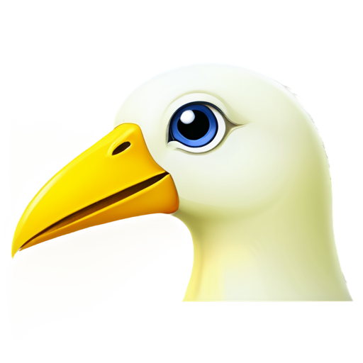 A simple line-drawn cartoon avatar of a cute bird's head with its beak open, in profile. - icon | sticker