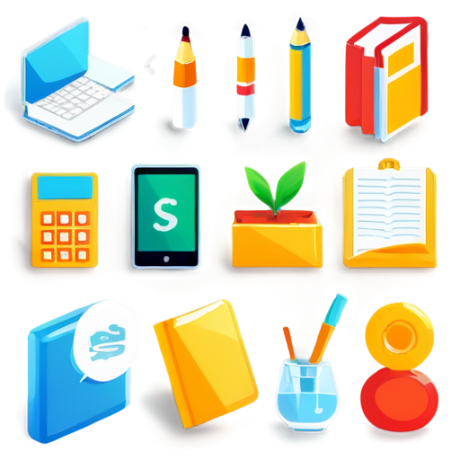 For the education industry, online learning platform, require simple icons。 - icon | sticker