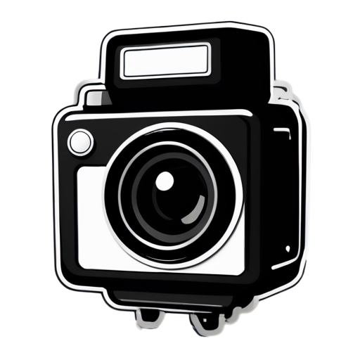 technical icon, black and white, Stereocamera - icon | sticker