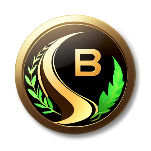 An icon for the BEO cryptocurrency, symbolizing a path and development. Imagine a winding trail leading to a sun or horizon, surrounded by leaves. The colors include brown and sandy tones for the path and green for the environment. The design elements convey movement and sustainability." - icon | sticker