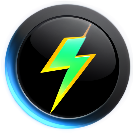 electric lightning circular app logo - icon | sticker