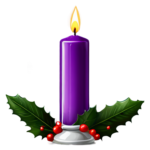 violet christmass candle - icon | sticker