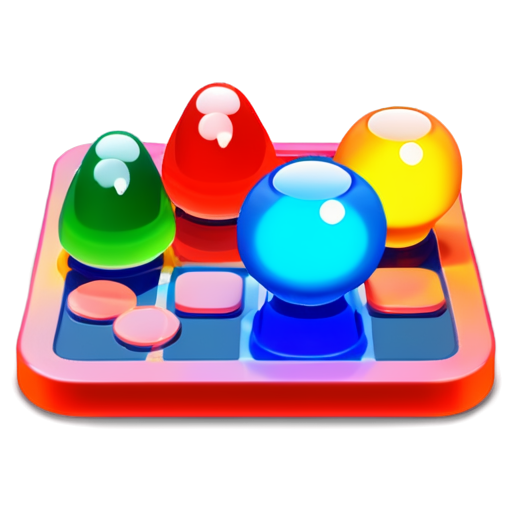 Create a 3D game logo named "Fun ludo", it should have ludo board within - icon | sticker