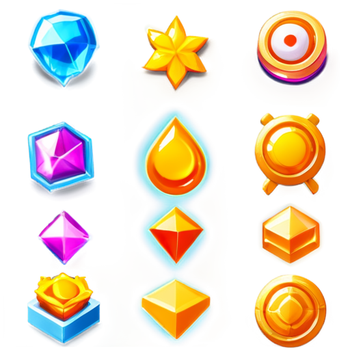 jewelry decoration 3d icon for 2d merge game for board of merge objects, playrix style - icon | sticker