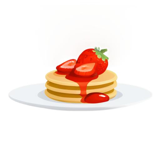 Magic Pancakes with Strawberries - icon | sticker