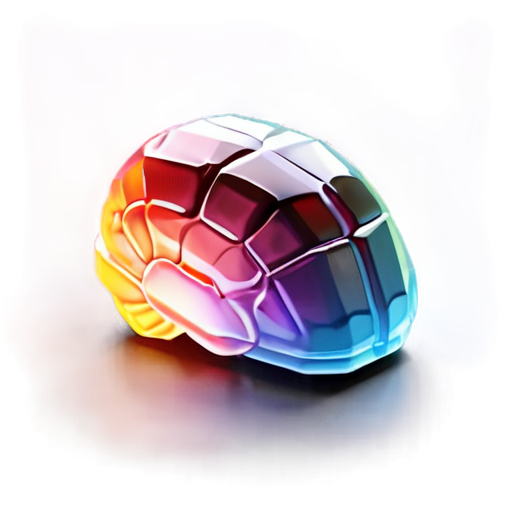 Low polygonal brain - icon | sticker