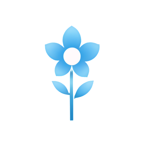 Blue shiny flower with power - icon | sticker