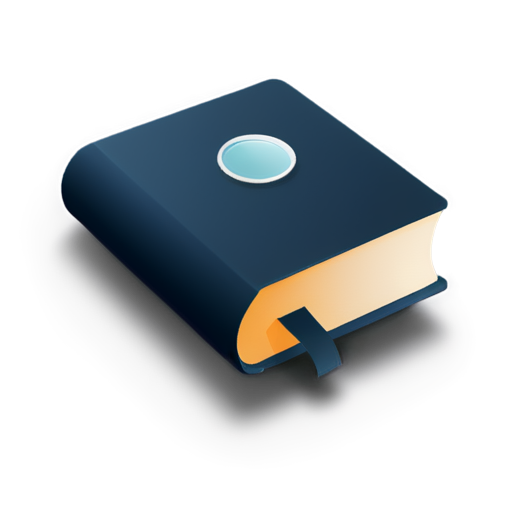 book with a little magnifying glass - icon | sticker