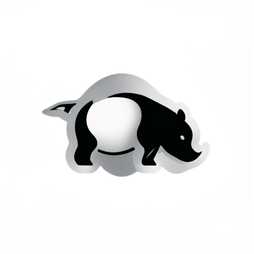 simple black icon for Age of Mammals, with something white inside it - icon | sticker