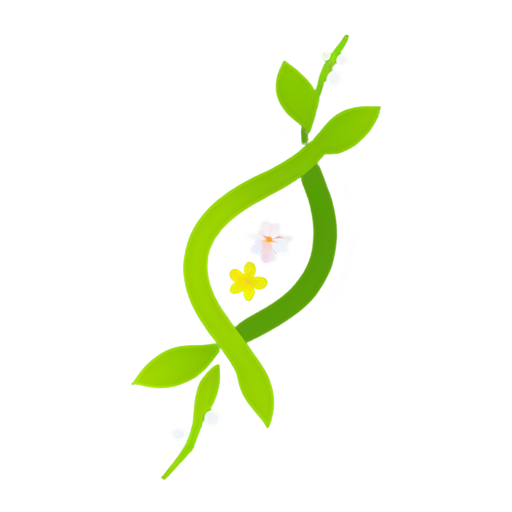 DNA strand intertwined with delicate flowers - icon | sticker