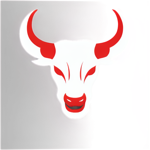 Abstract bull logo esports 1D in white and red style with the - icon | sticker