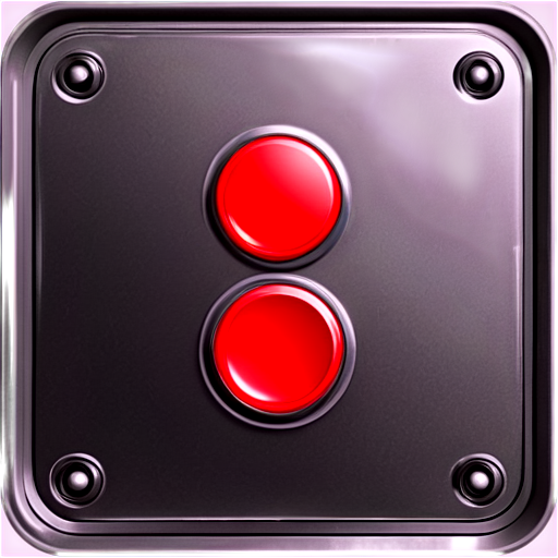 red button, computer game, square, vertical, metal, gaming, for walkie-talkie - icon | sticker