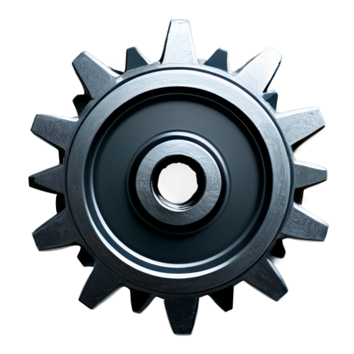 a metallic gear with a single pencil - icon | sticker