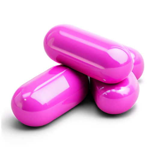 3d pink pill hyperrealism - icon | sticker