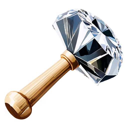 a hammer smashing a diamond - icon | sticker