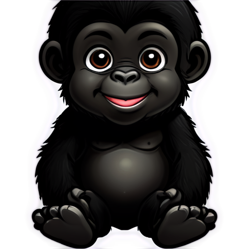 Sticker, Beautiful, kind gorilla, smiling - icon | sticker