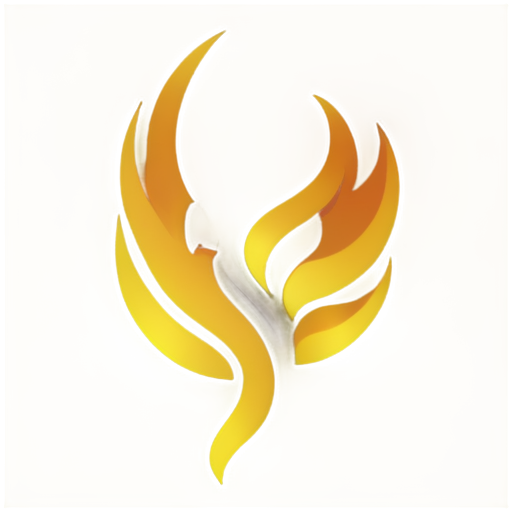 minimalist phoenix, flames - icon | sticker