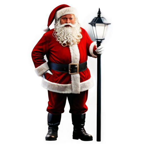 santa claus with flashlight in streetlight - icon | sticker