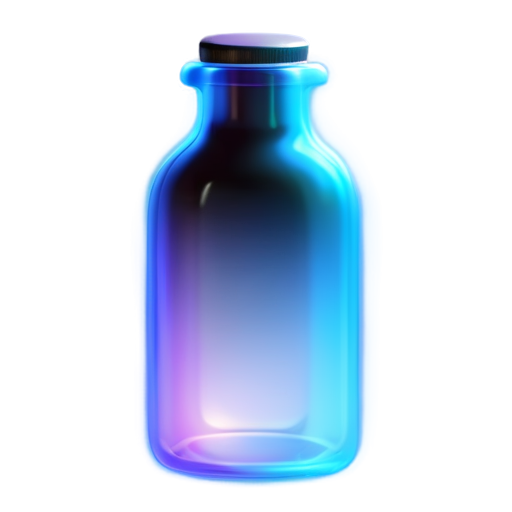 magic bottle with liquid, elongated shape - icon | sticker